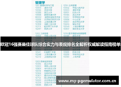 欧冠16强赛最佳球队综合实力与表现排名全解析权威解读指南榜单 欧冠16强赛最佳球队综合实力与表现排名全解析权威解读指南榜单
